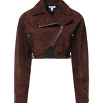 Giacca biker cropped in suede AA9V0313L053D 719 ALAIA 