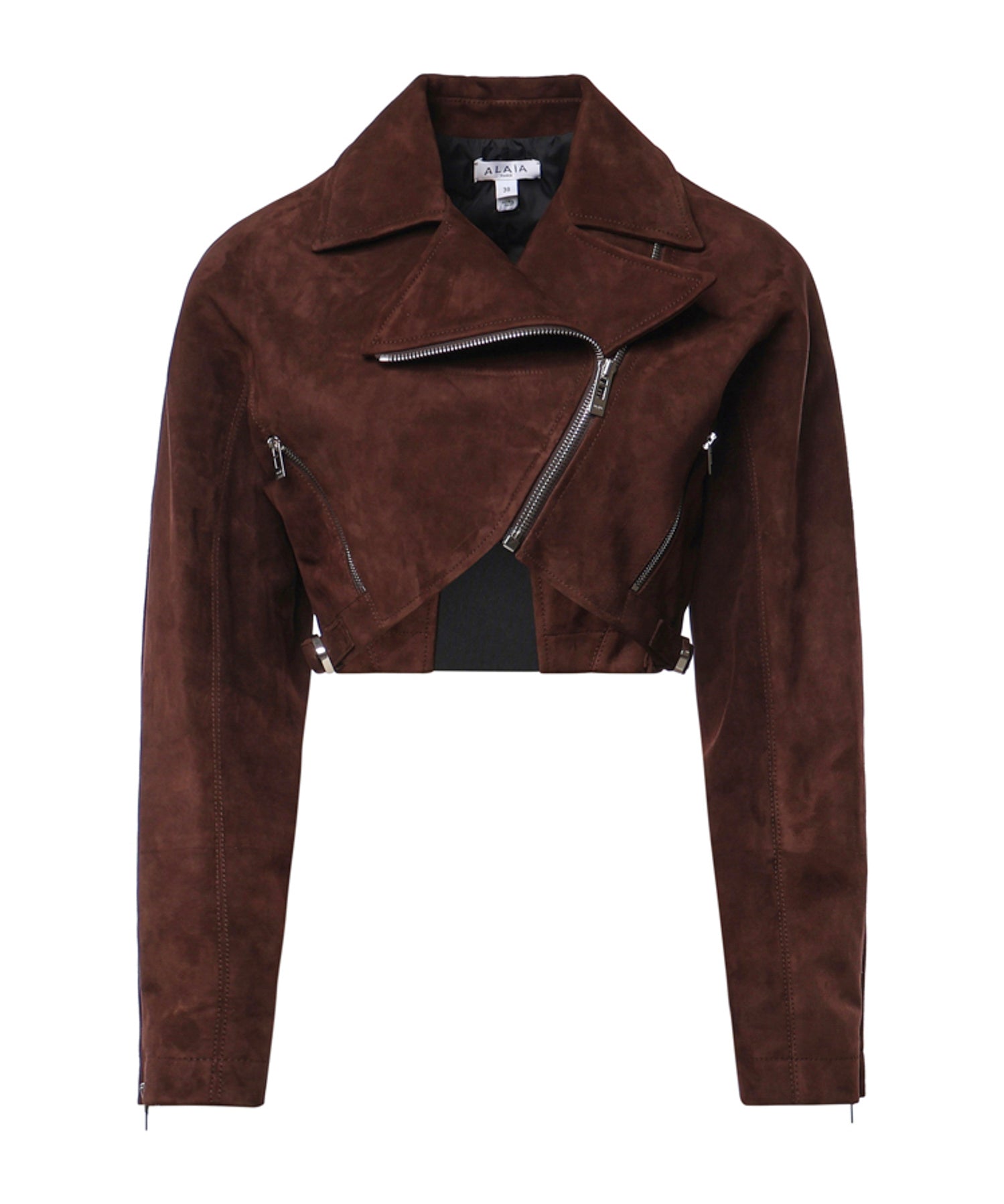 Giacca biker cropped in suede AA9V0313L053D 719 ALAIA 