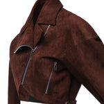 Giacca biker cropped in suede AA9V0313L053D 719 ALAIA 