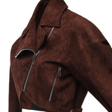 Giacca biker cropped in suede AA9V0313L053D 719 ALAIA 