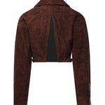 Giacca biker cropped in suede AA9V0313L053D 719 ALAIA 