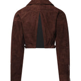 Giacca biker cropped in suede AA9V0313L053D 719 ALAIA 
