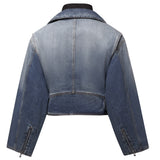 Giacca cropped Reverse in denim AA9V1316D026D A56 ALAIA 