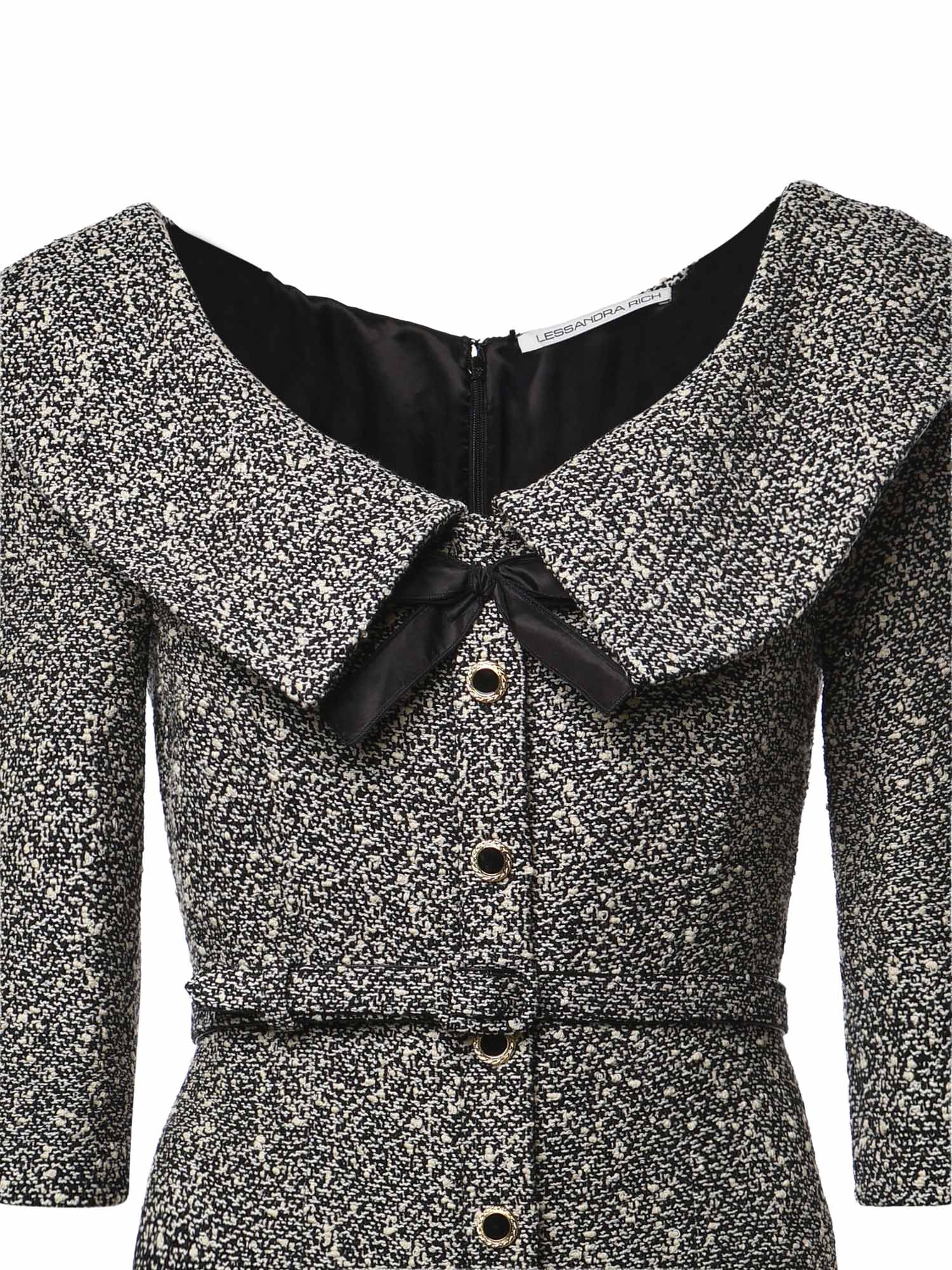 Abito midi in tweed misto cotone e lana FABX4529F4839 0922 ALESSANDRA RICH 