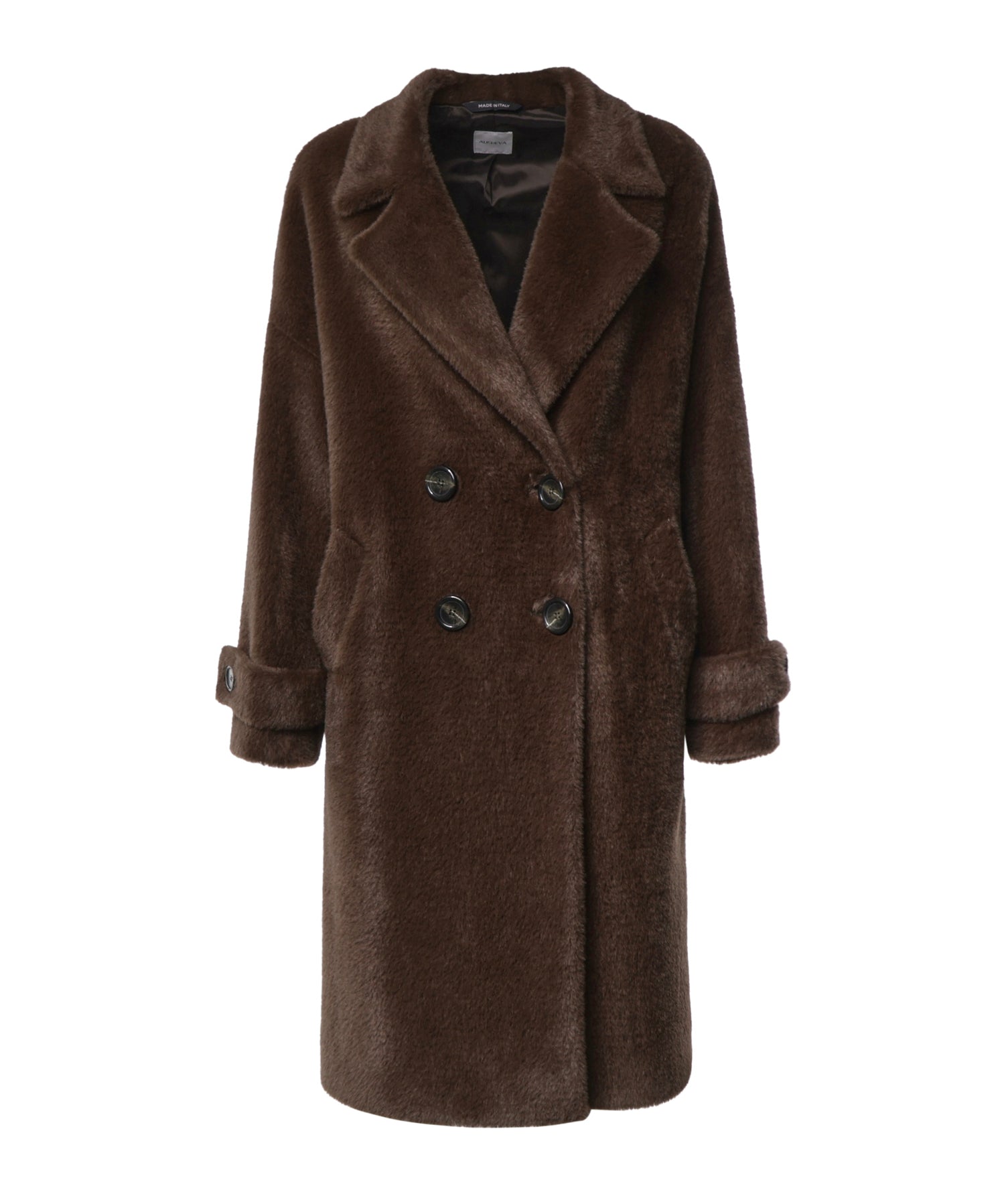 Cappotto doppiopetto in lana 27AL312 MARRONE ALISHEVA 