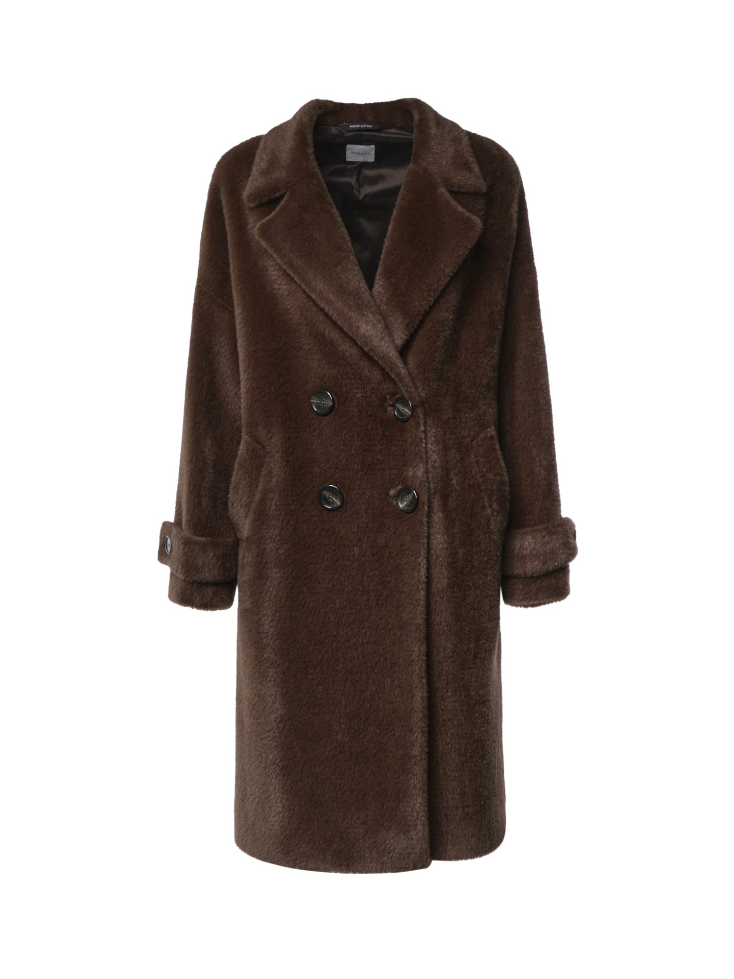 Cappotto doppiopetto in lana 27AL312 MARRONE ALISHEVA 