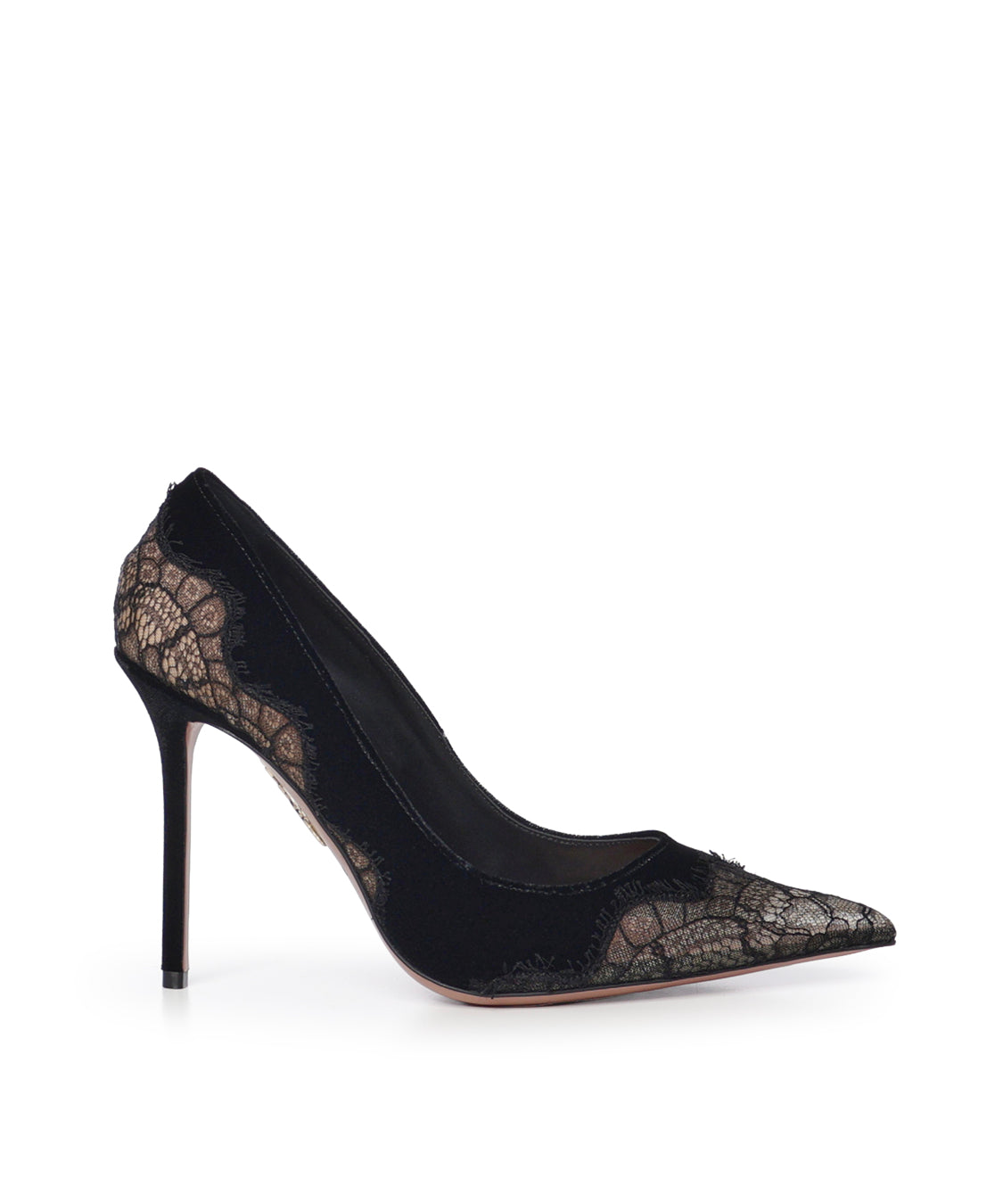 Pumps Meadow in velluto con pizzo VMWHIGP0 VLL000 AQUAZZURA 