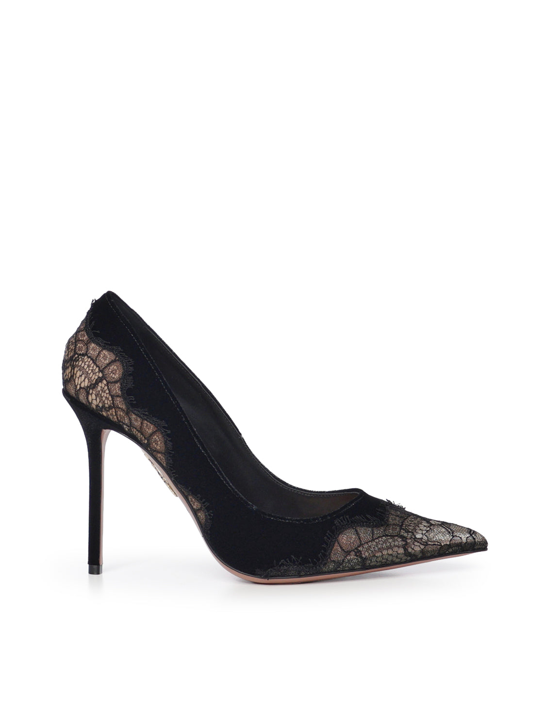 Pumps Meadow in velluto con pizzo VMWHIGP0 VLL000 AQUAZZURA 