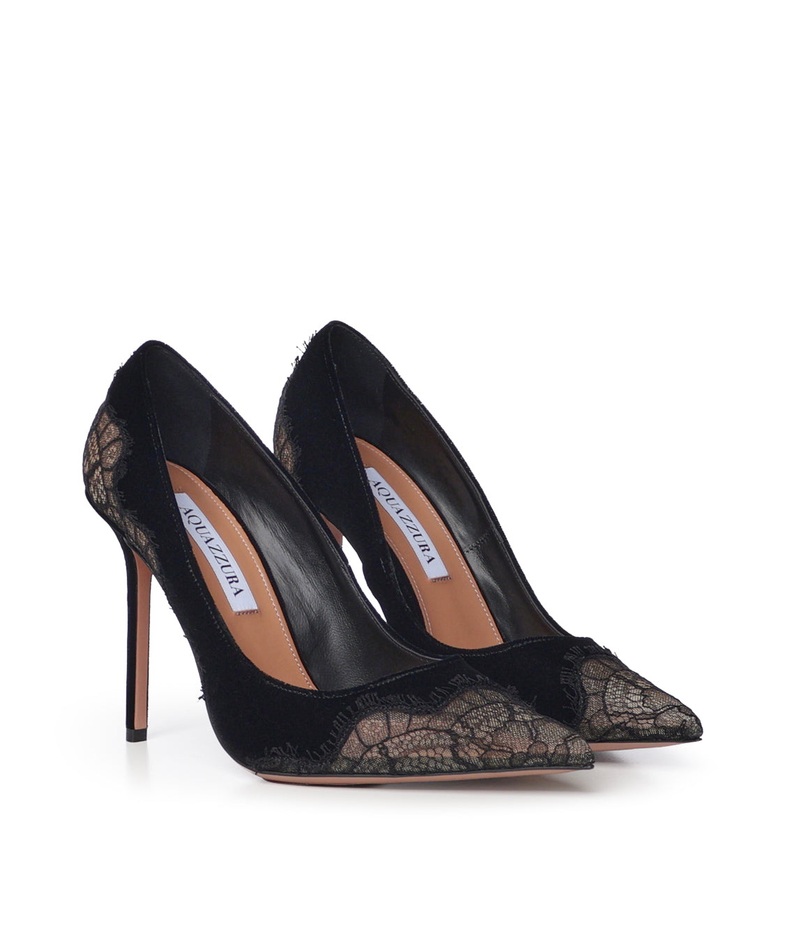 Pumps Meadow in velluto con pizzo VMWHIGP0 VLL000 AQUAZZURA 