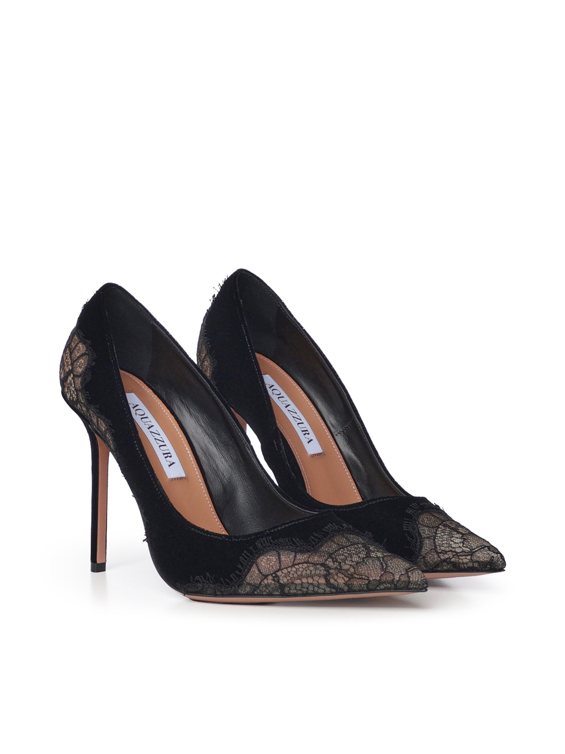 Pumps Meadow in velluto con pizzo VMWHIGP0 VLL000 AQUAZZURA 
