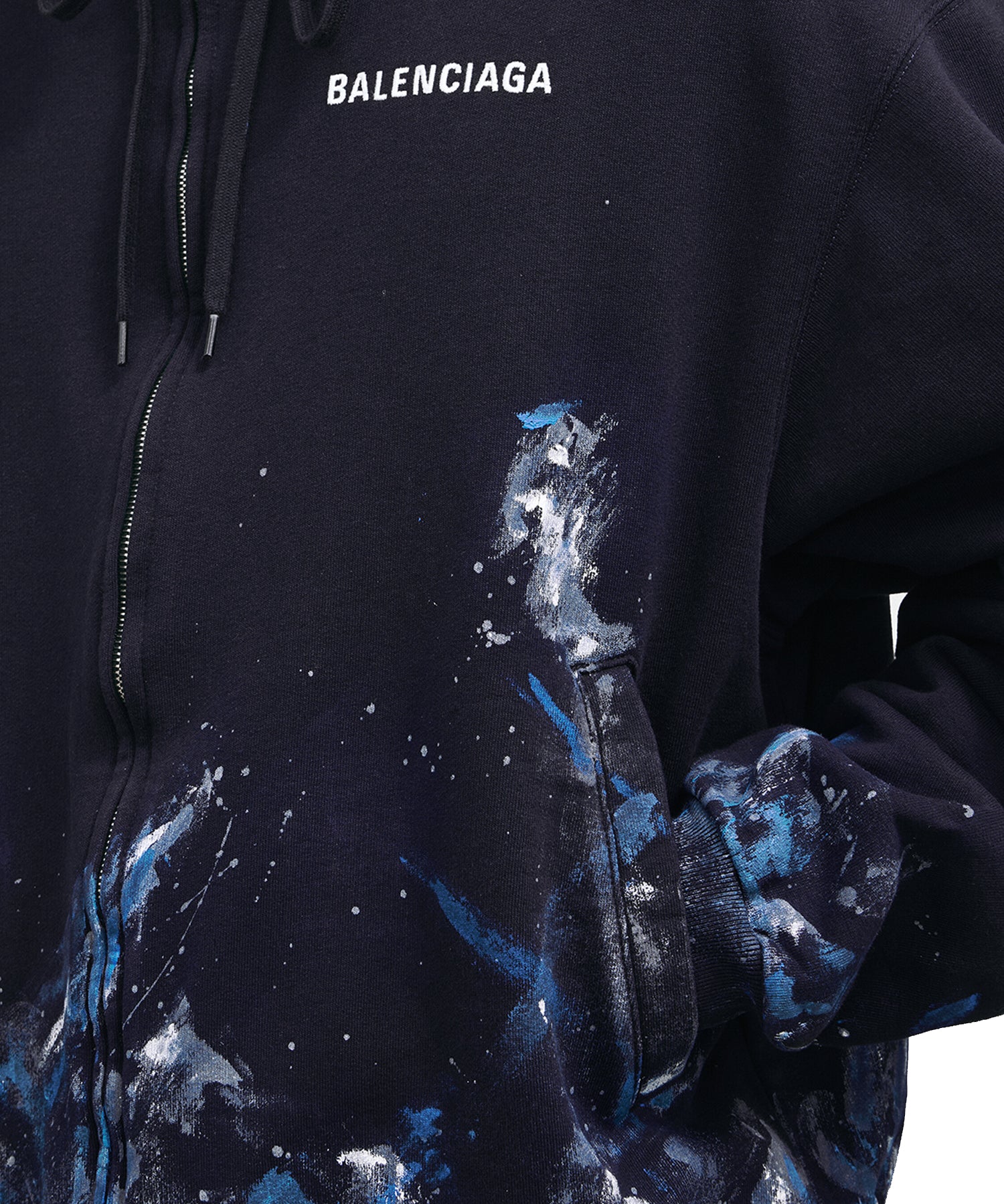 Felpa con zip Paint Splatter in pile dry 850338 TUVJ68065 BALENCIAGA 