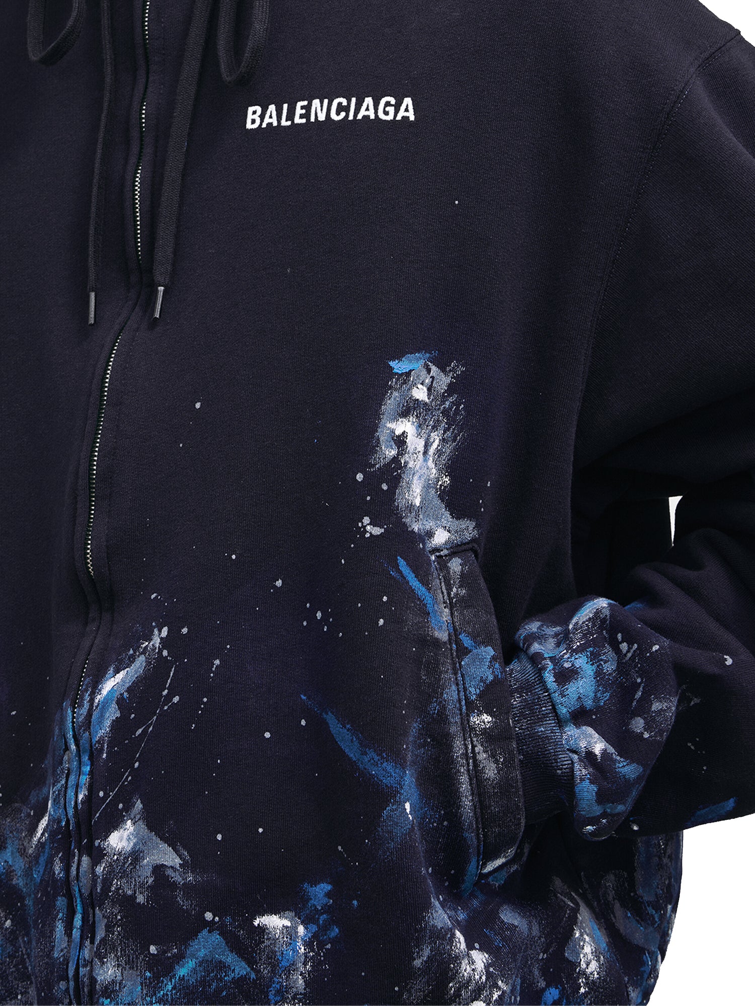 Felpa con zip Paint Splatter in pile dry 850338 TUVJ68065 BALENCIAGA 