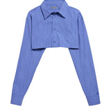 Camicia cropped in lana e seta mélange 872327 TUT304011 BALENCIAGA 