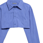 Camicia cropped in lana e seta mélange 872327 TUT304011 BALENCIAGA 