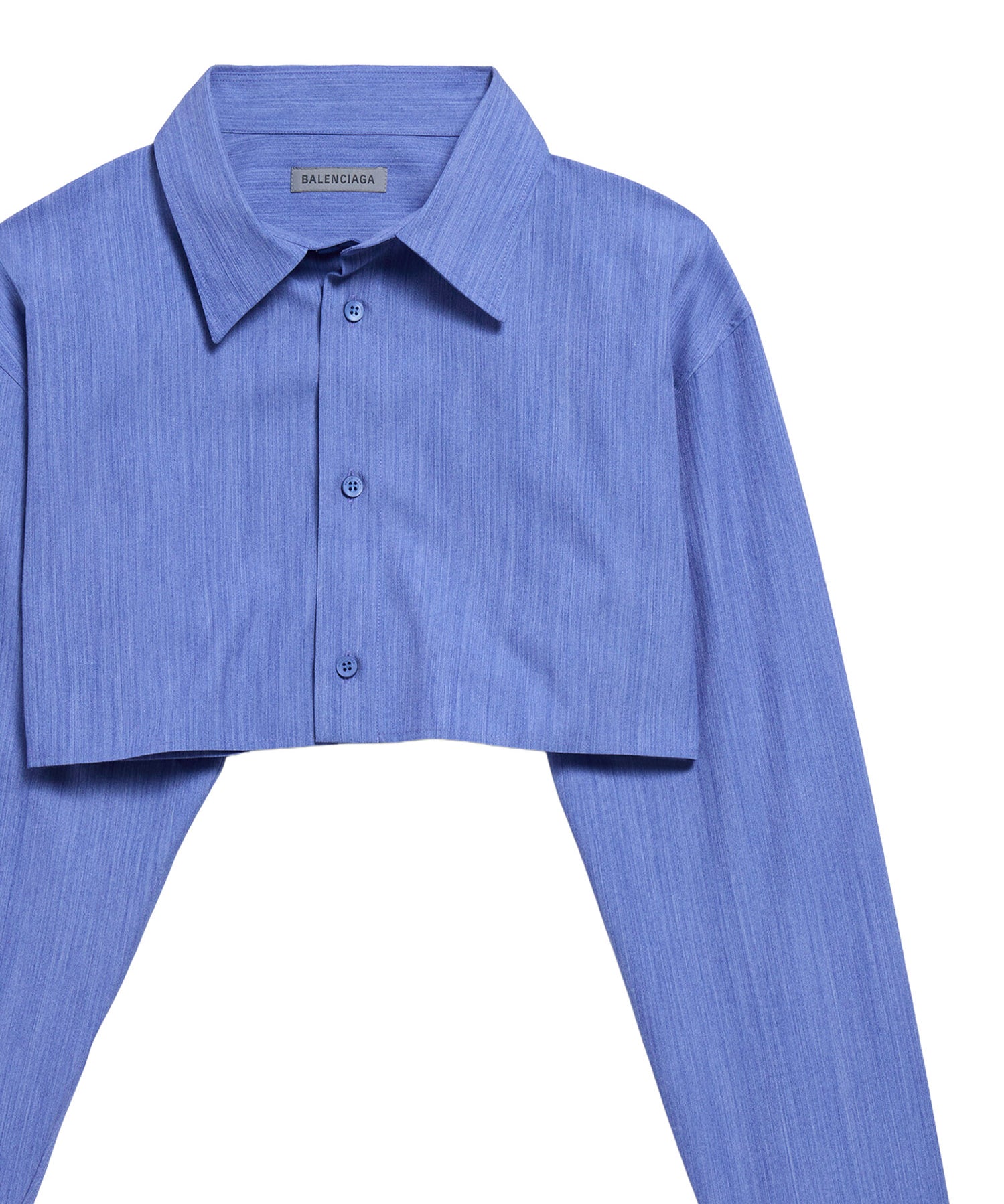 Camicia cropped in lana e seta mélange 872327 TUT304011 BALENCIAGA 