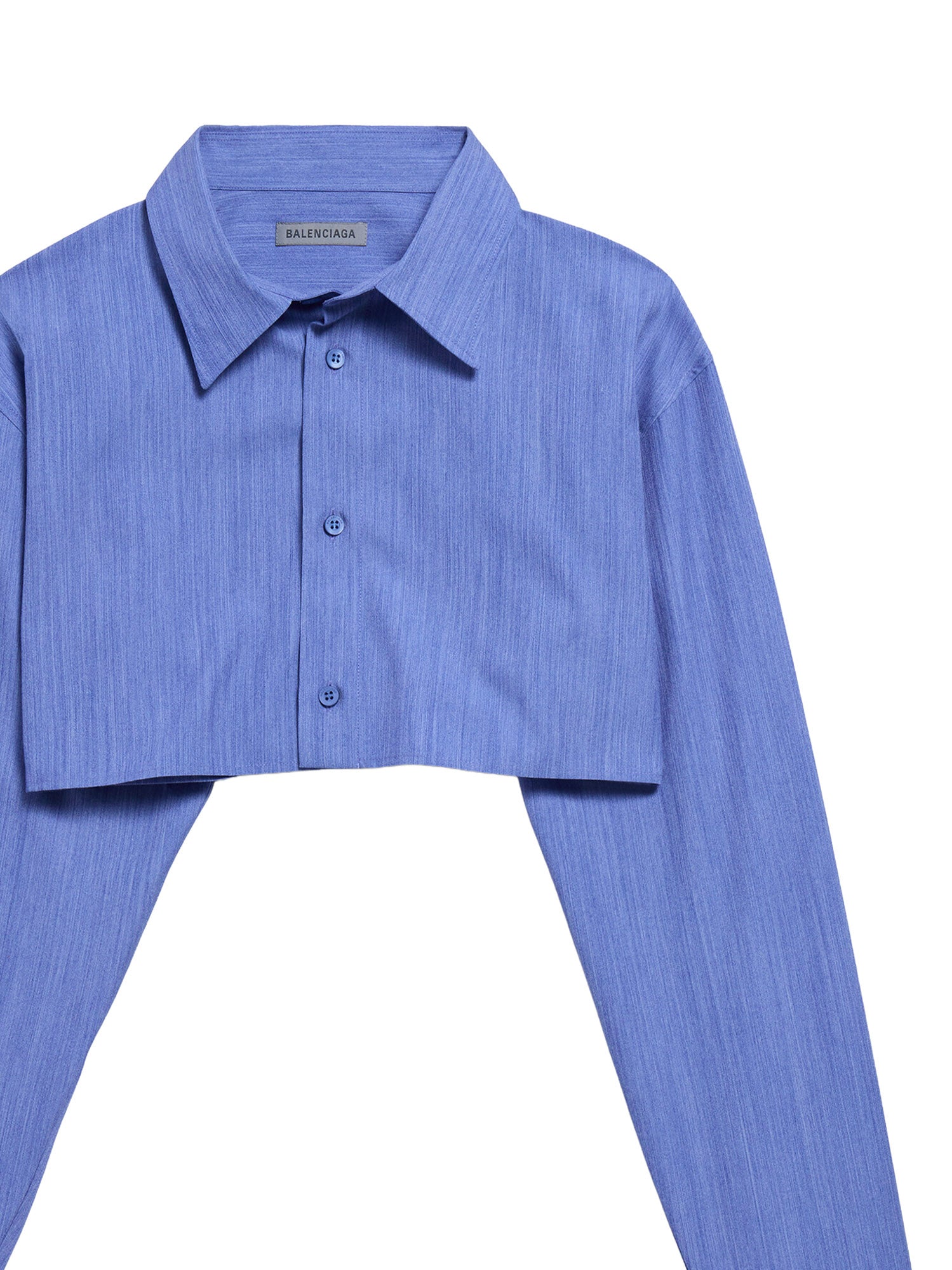 Camicia cropped in lana e seta mélange 872327 TUT304011 BALENCIAGA 
