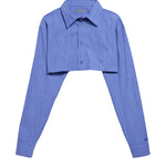 Camicia cropped in lana e seta mélange 872327 TUT304011 BALENCIAGA 