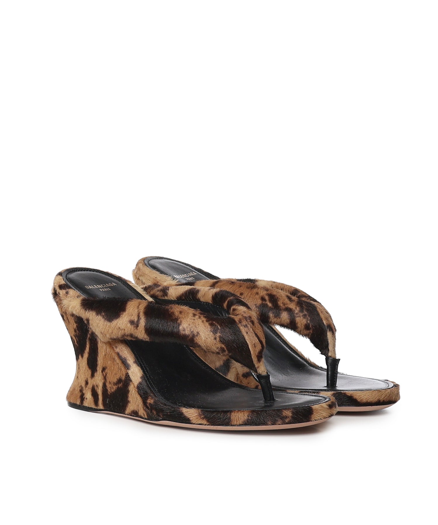 Infradito con zeppa Gaeta in cavallino leopard A0004Z WCED08800 BALENCIAGA 