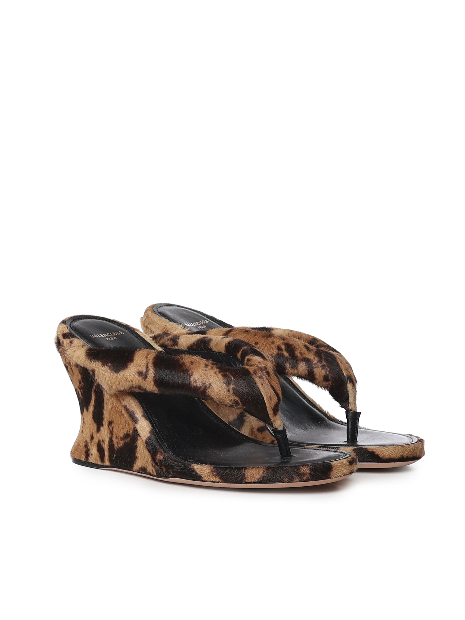 Infradito con zeppa Gaeta in cavallino leopard A0004Z WCED08800 BALENCIAGA 