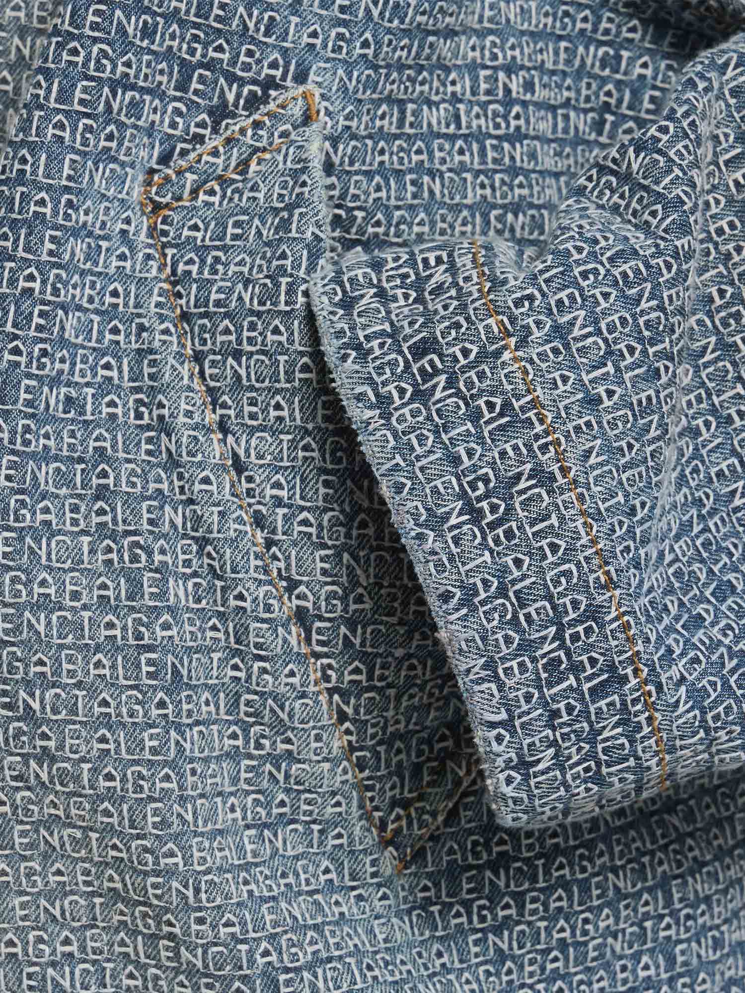 Giacca con cappuccio Denim Stitch in cotone A001UL TUW585002 BALENCIAGA 