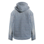 Giacca con cappuccio Denim Stitch in cotone A001UL TUW585002 BALENCIAGA 