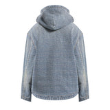 Giacca con cappuccio Denim Stitch in cotone A001UL TUW585002 BALENCIAGA 