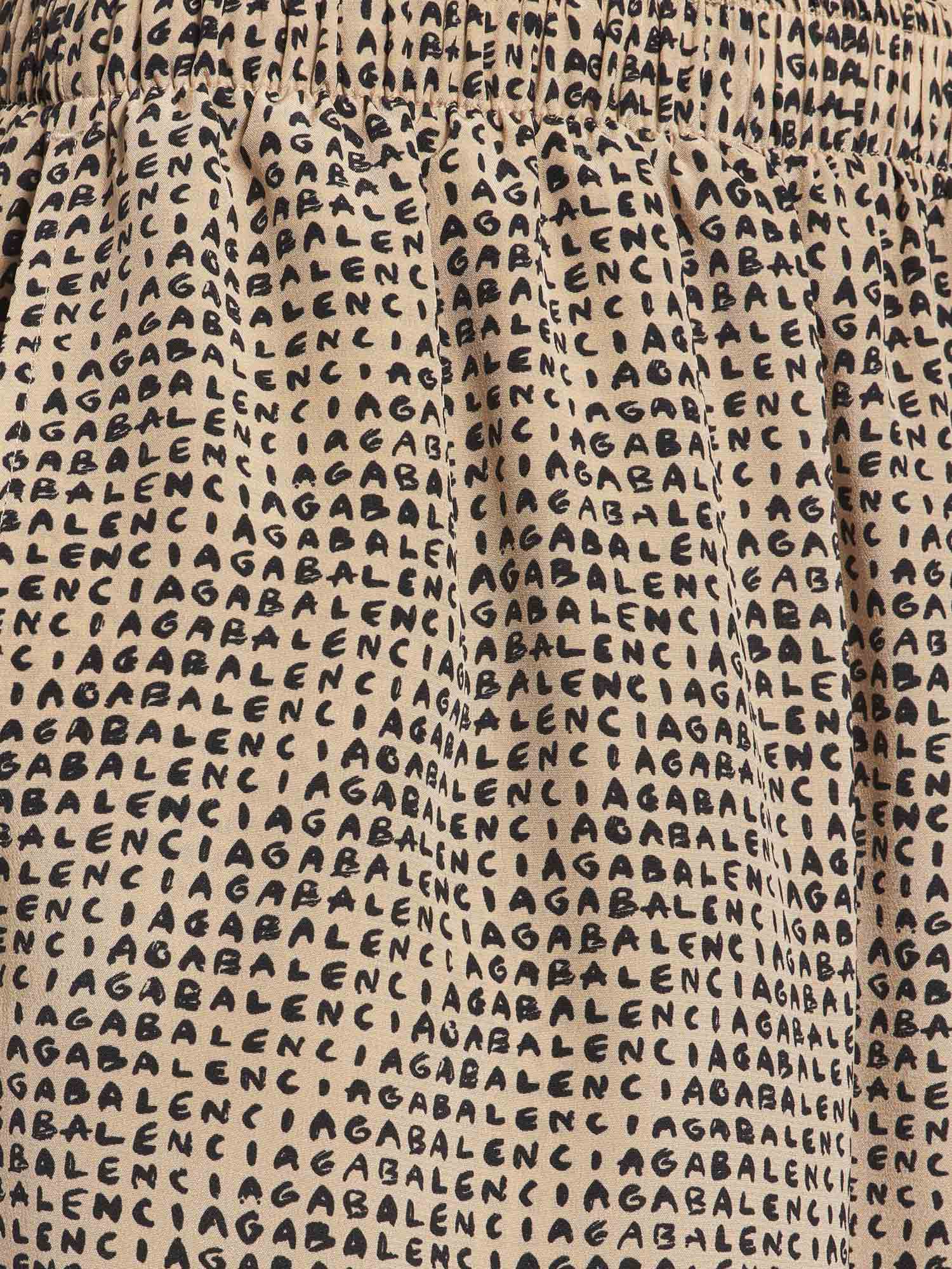 Pantaloni Monogram in crêpe di seta A002AB TUL729364 BALENCIAGA 