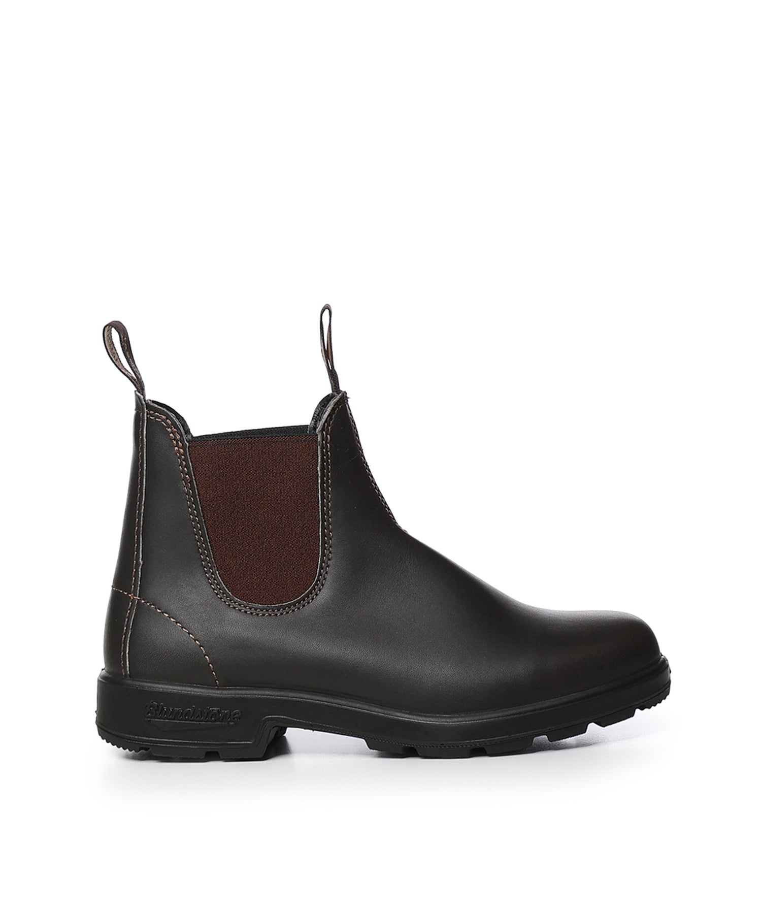 Stivaletti Chelsea in pelle<BR/> 500 STOUT BROWN BLUNDSTONE 