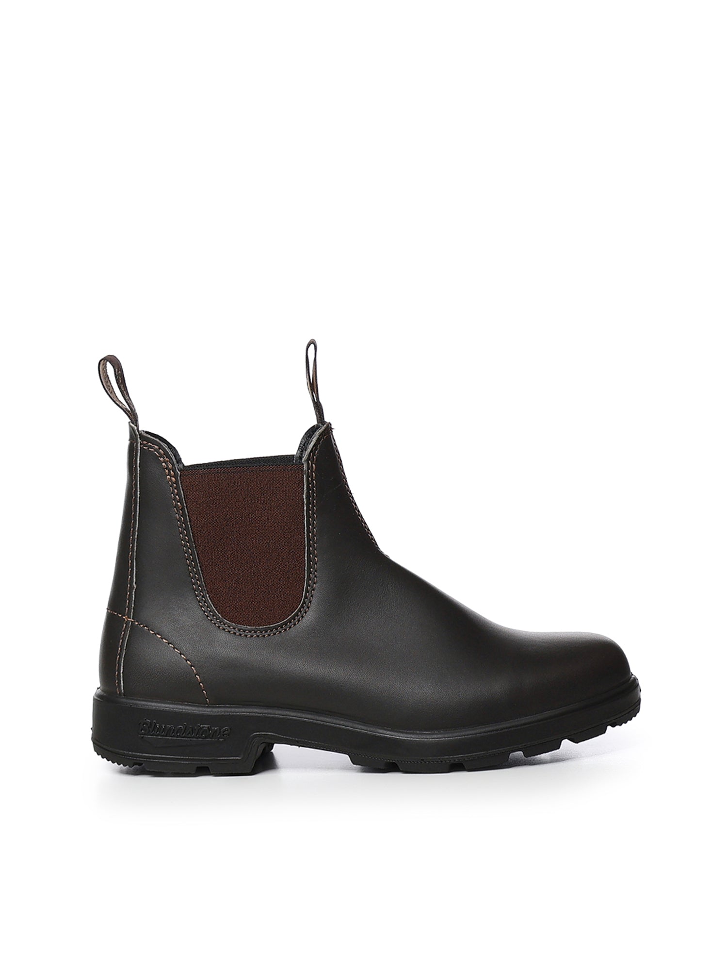 Stivaletti Chelsea in pelle<BR/> 500 STOUT BROWN BLUNDSTONE 