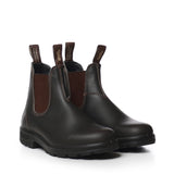 Stivaletti Chelsea in pelle<BR/> 500 STOUT BROWN BLUNDSTONE 
