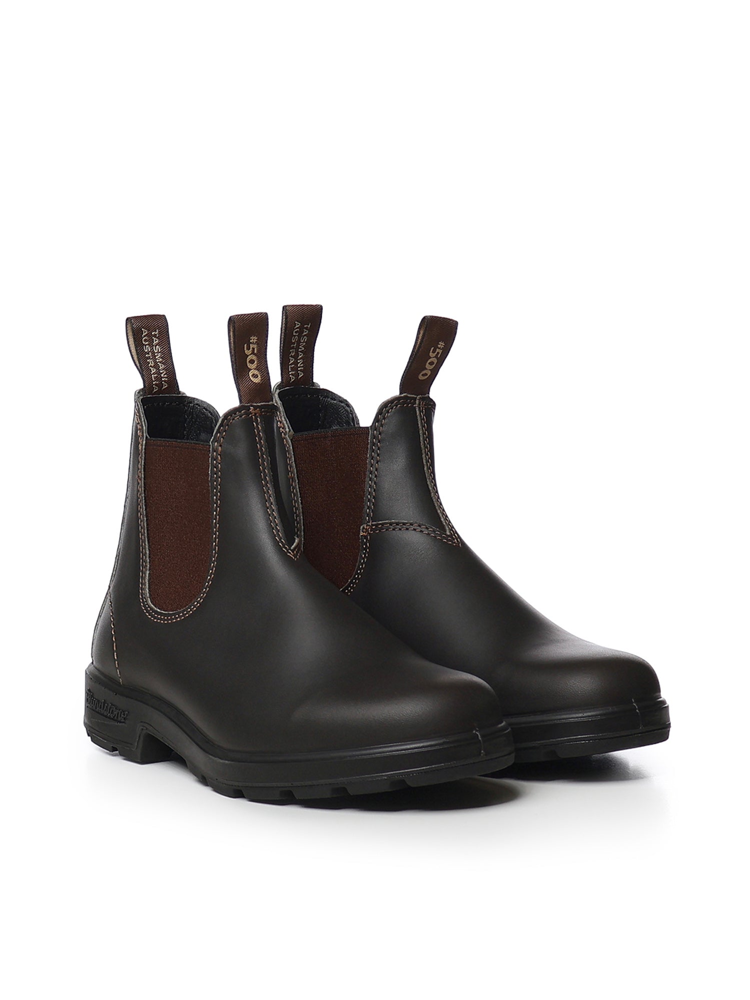 Stivaletti Chelsea in pelle<BR/> 500 STOUT BROWN BLUNDSTONE 