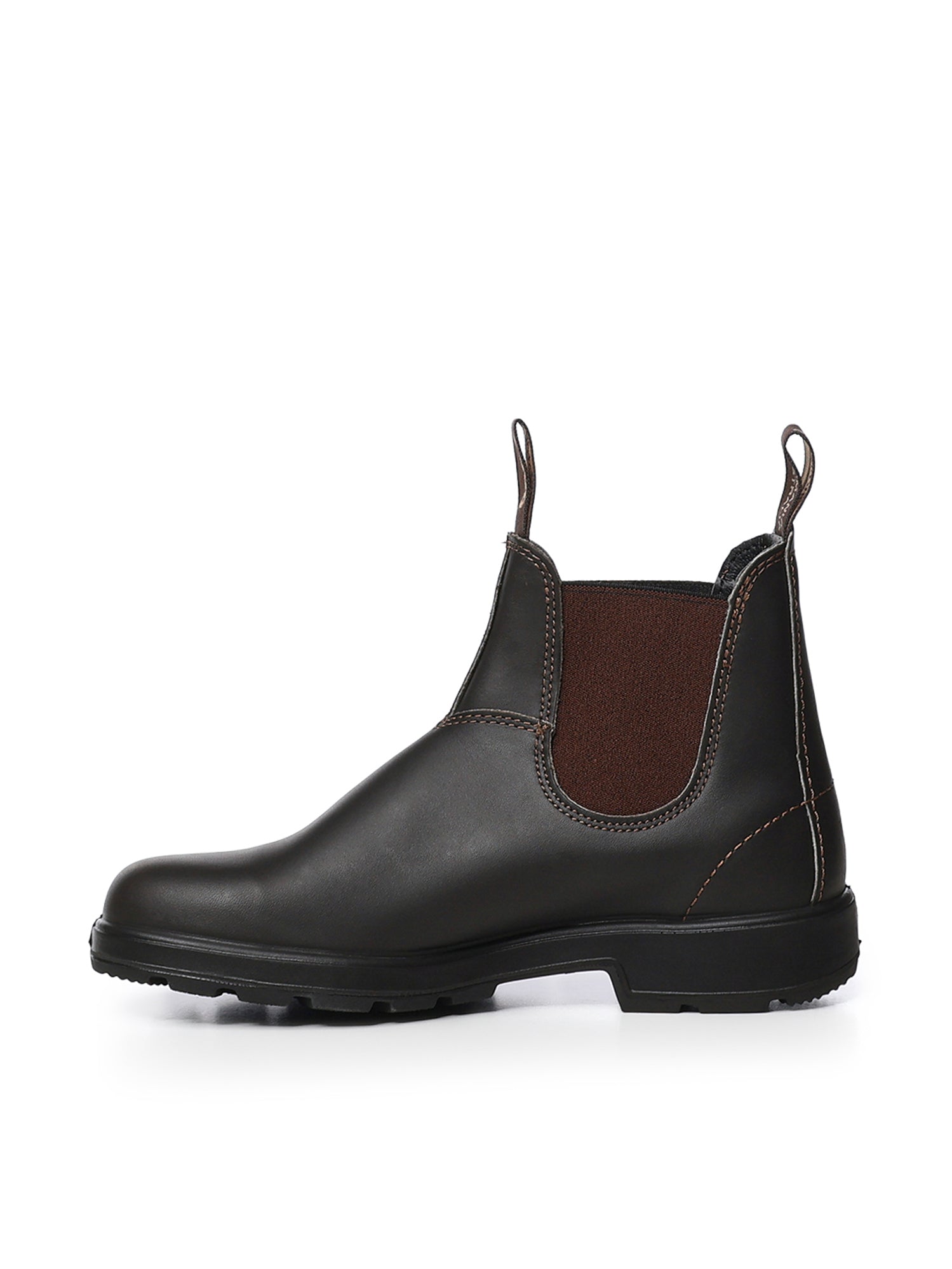 Stivaletti Chelsea in pelle<BR/> 500 STOUT BROWN BLUNDSTONE 