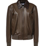 Giacca in pelle lucida 874736 V61D03476 BOTTEGA VENETA 
