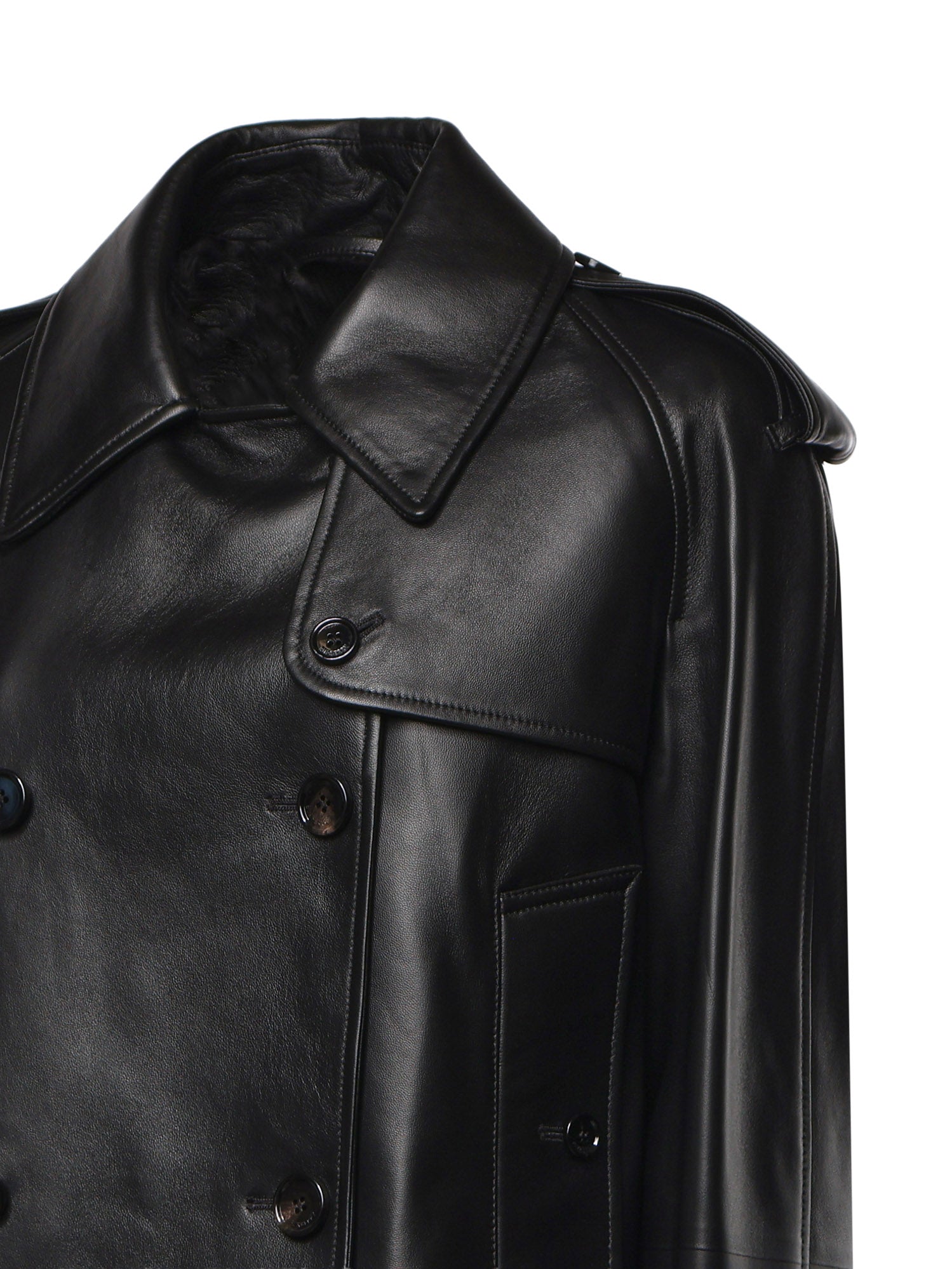 Giacca trench Mayfair cropped in pelle 8127296 A1189 BURBERRY 