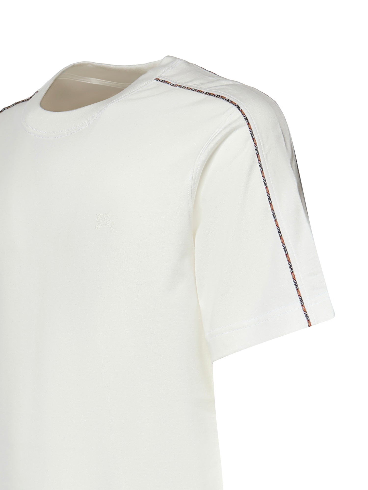 T-shirt in cotone con profili Check 8127590 B7078 BURBERRY 