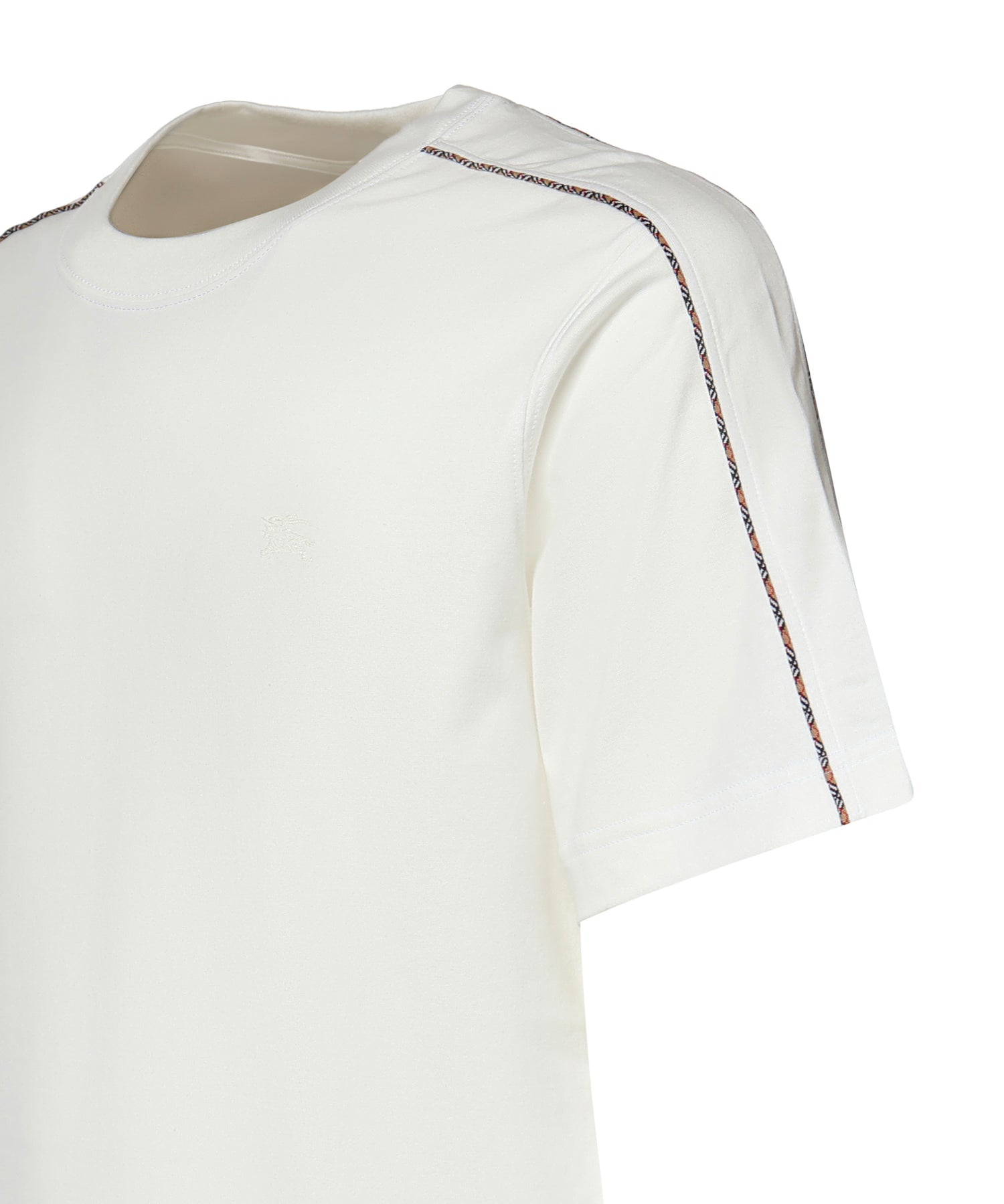 T-shirt in cotone con profili Check 8127590 B7078 BURBERRY 