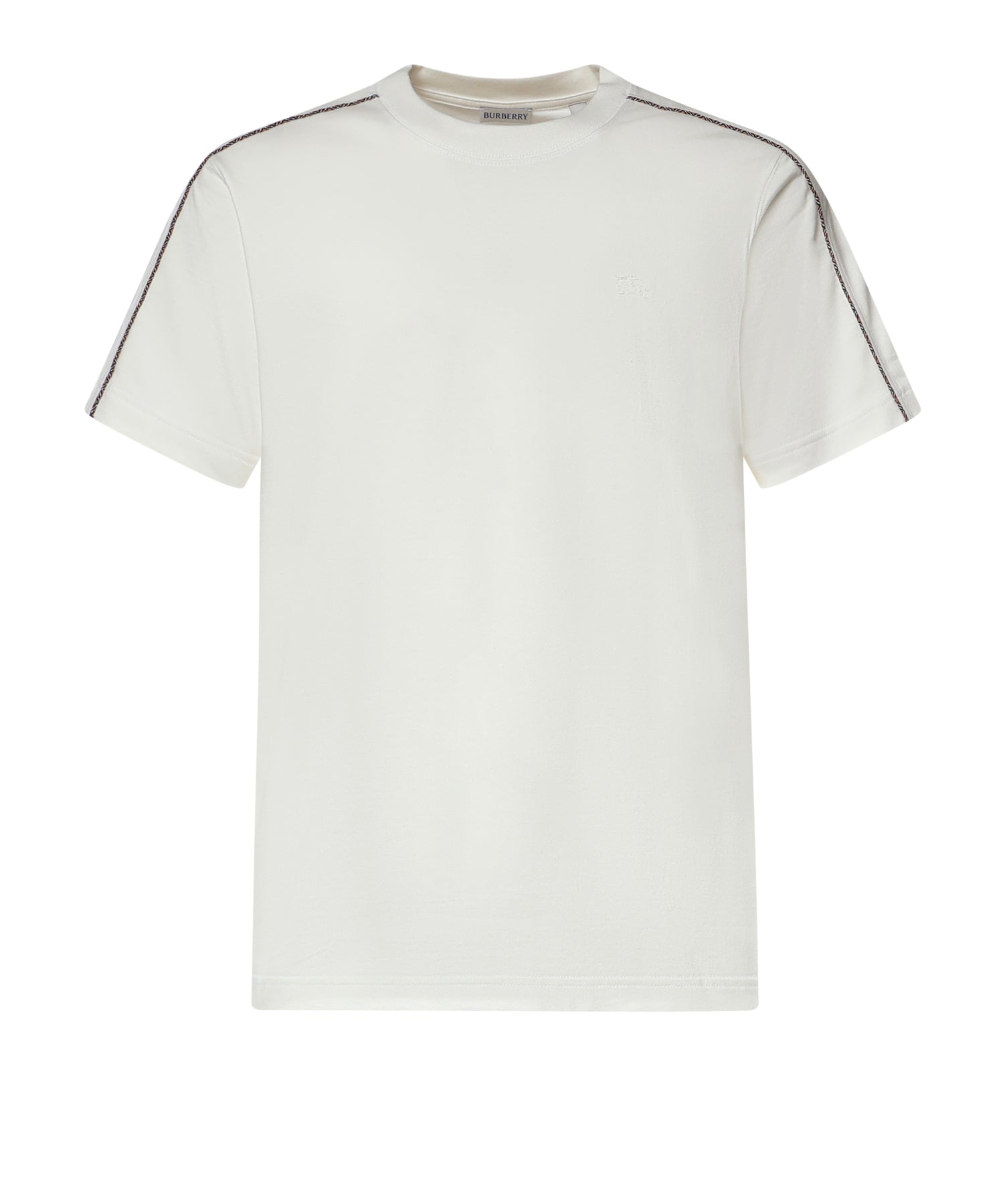 T-shirt in cotone con profili Check 8127590 B7078 BURBERRY 