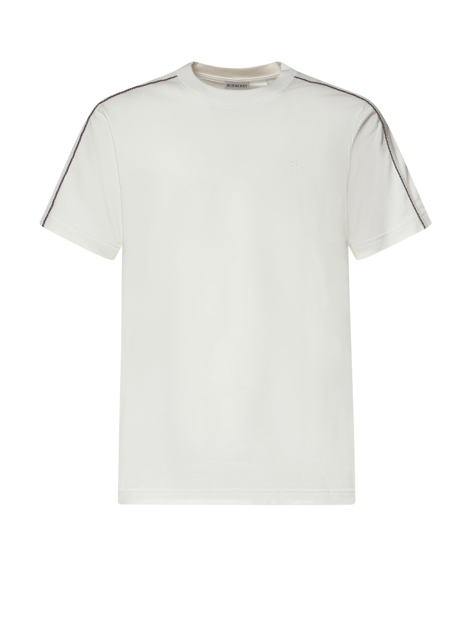 T-shirt in cotone con profili Check 8127590 B7078 BURBERRY 