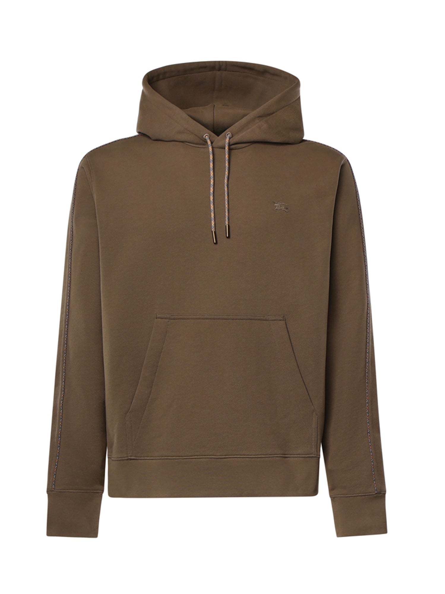 Felpa in cotone con profili Check e cappuccio 8127603 C5319 BURBERRY 