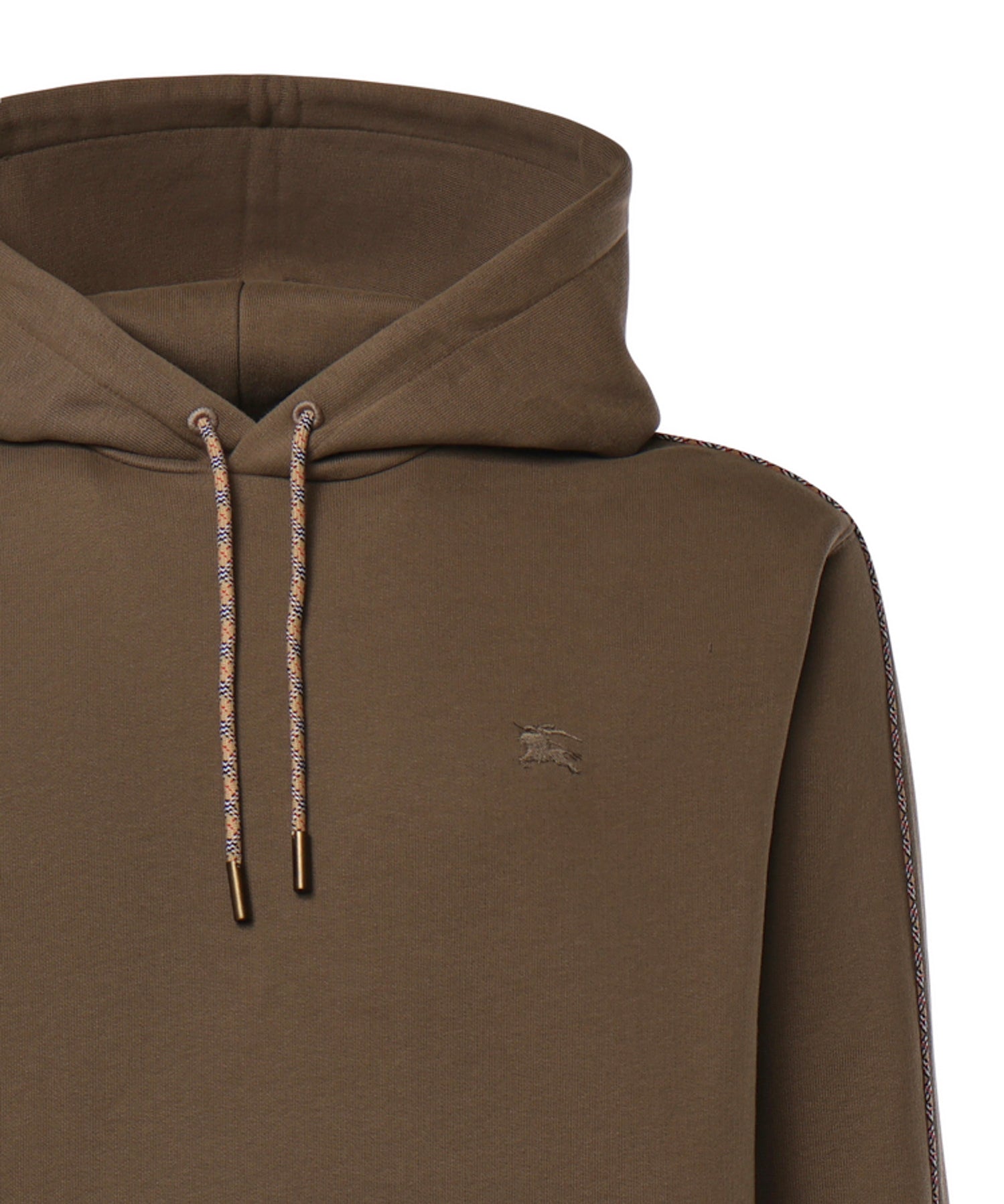 Felpa in cotone con profili Check e cappuccio 8127603 C5319 BURBERRY 
