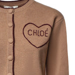 Cardigan in maglia di lana e cashmere con logo CH26AMC15710 218 CHLOÉ 