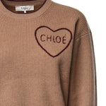 Pullover in maglia di lana e cashmere con logo CH26AMP41710 218 CHLOÉ 