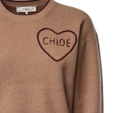 Pullover in maglia di lana e cashmere con logo CH26AMP41710 218 CHLOÉ 
