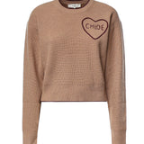 Pullover in maglia di lana e cashmere con logo CH26AMP41710 218 CHLOÉ 