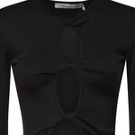 Top Open Twist in maglia a coste 22041043 BLACK CHRISTOPHER ESBER 