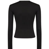 Top Open Twist in maglia a coste 22041043 BLACK CHRISTOPHER ESBER 