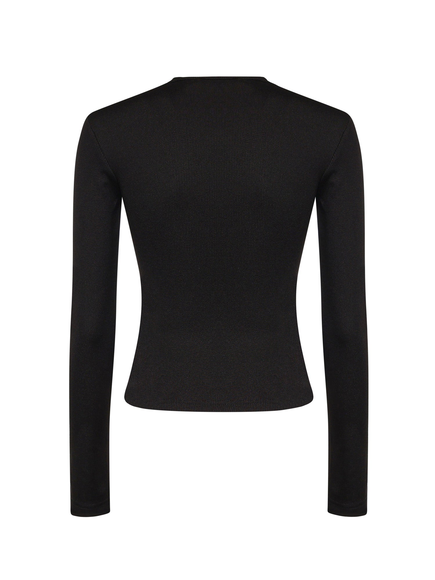 Top Open Twist in maglia a coste 22041043 BLACK CHRISTOPHER ESBER 