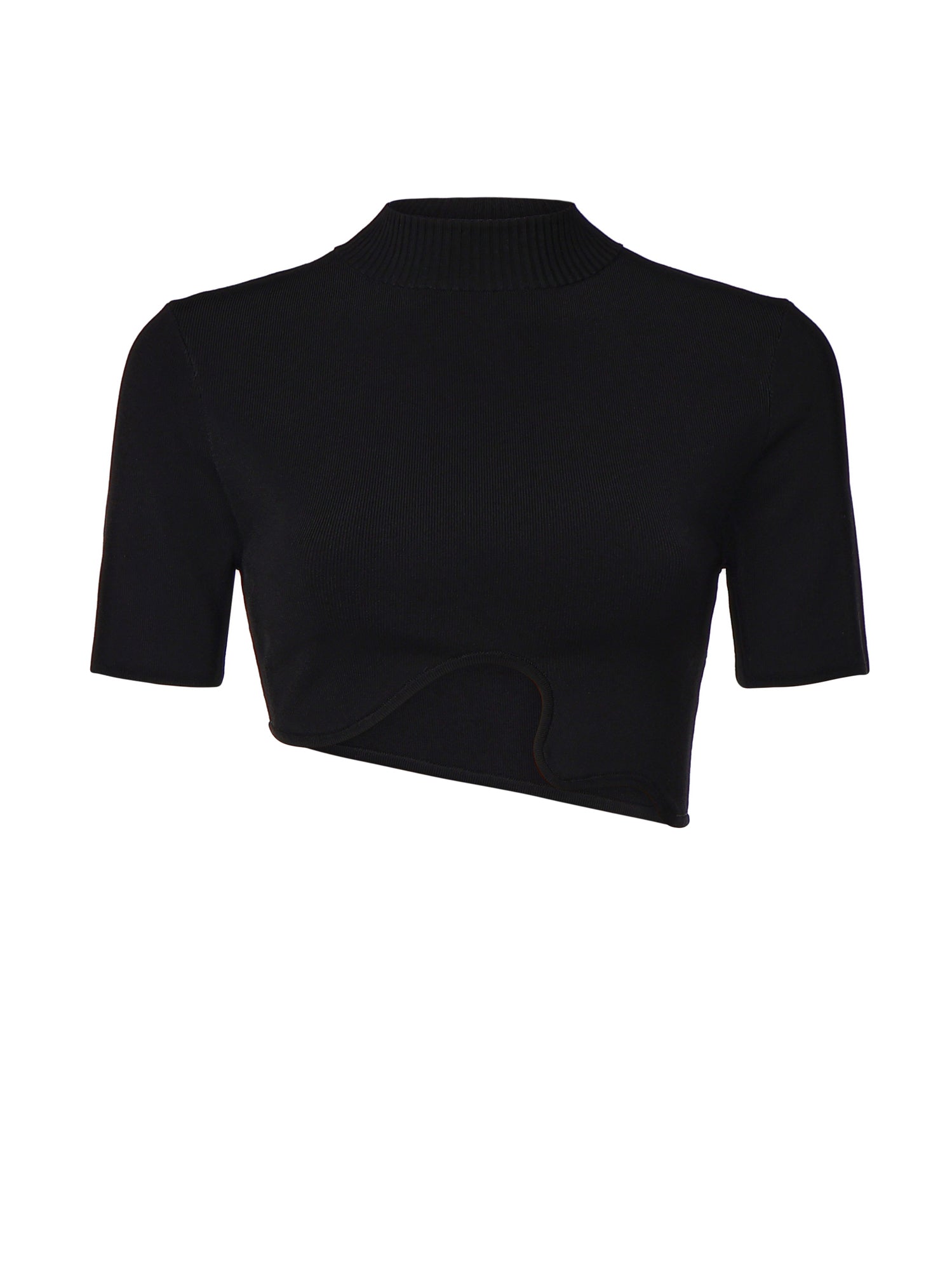 Top cropped Maparadita in misto viscosa 23021250 BLACK CHRISTOPHER ESBER 