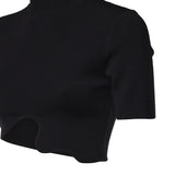 Top cropped Maparadita in misto viscosa 23021250 BLACK CHRISTOPHER ESBER 