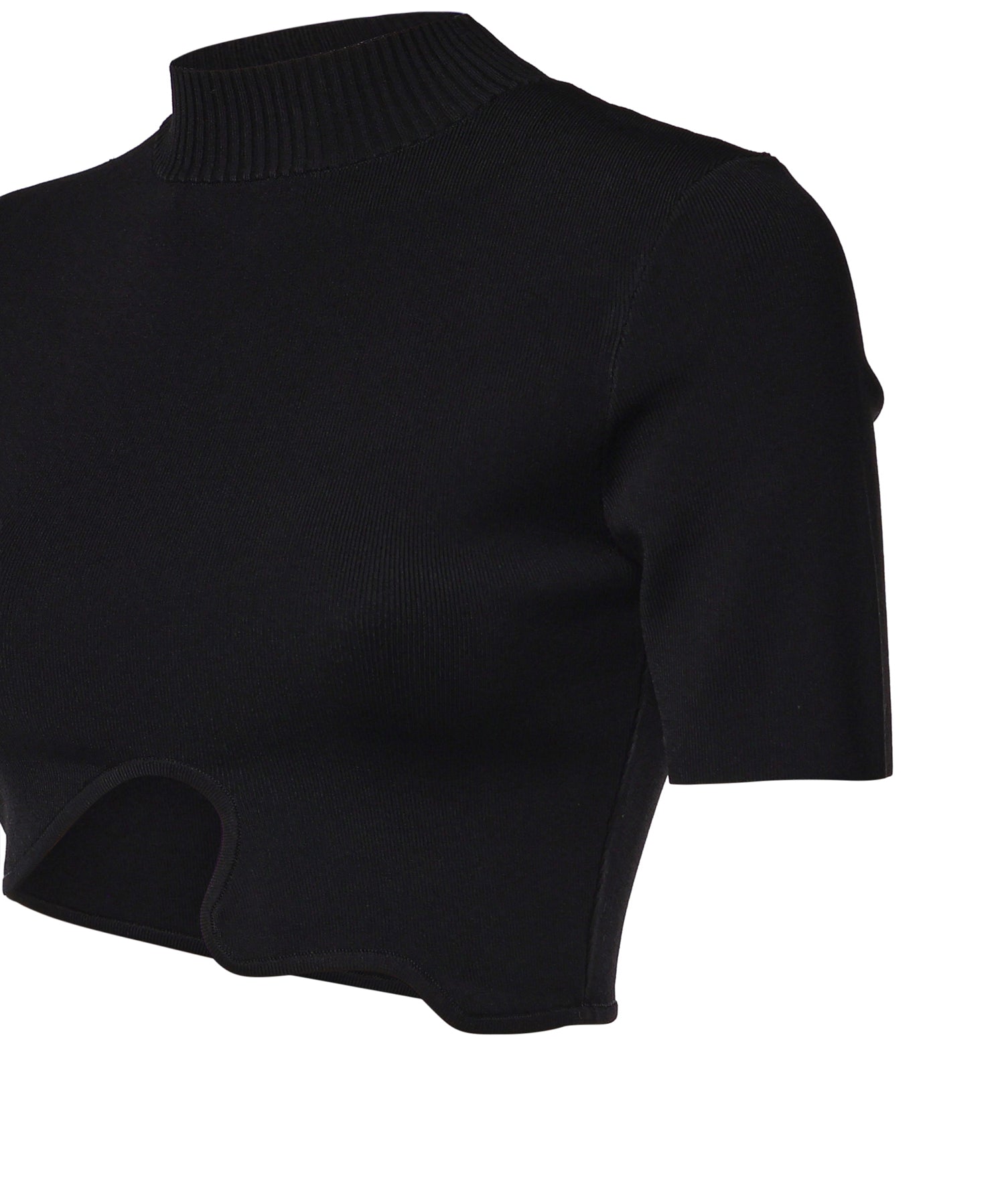 Top cropped Maparadita in misto viscosa 23021250 BLACK CHRISTOPHER ESBER 